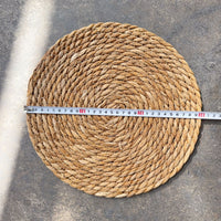 Handmade Natural Straw Woven Round Placemat, Rustic Table Mat
