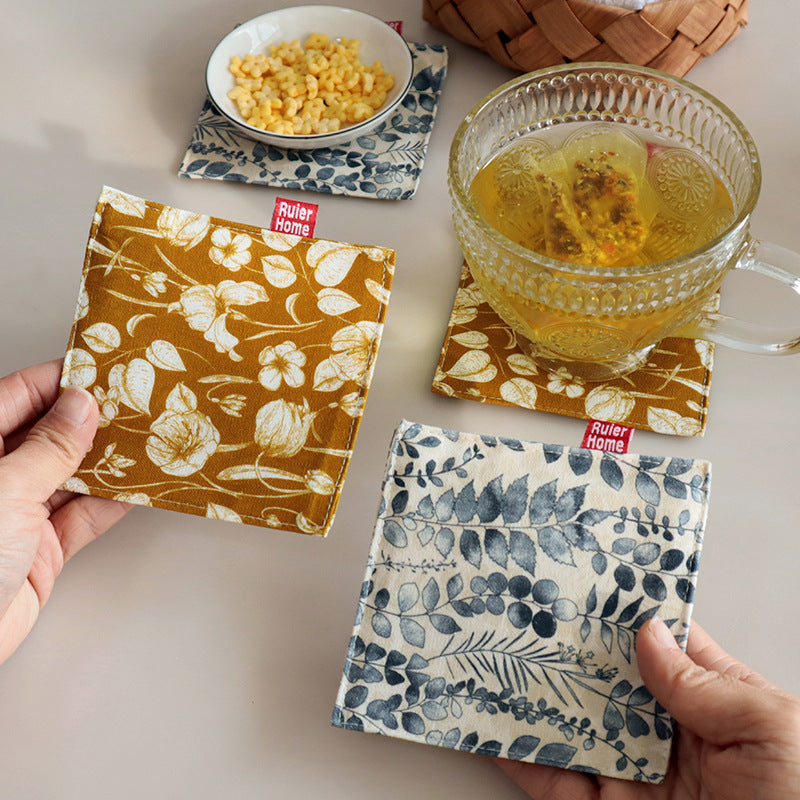 Cotton Coaster, Japanese Style Mug Mat & Tea Cup Coaster