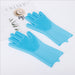 Silicone Dishwashing Gloves with Scrubber Bristles – Reusable Cleaning Gloves