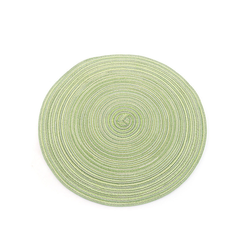 Round PVC Woven Placemat   Heat Resistant Table Mat Coaster for Kitchen Dining