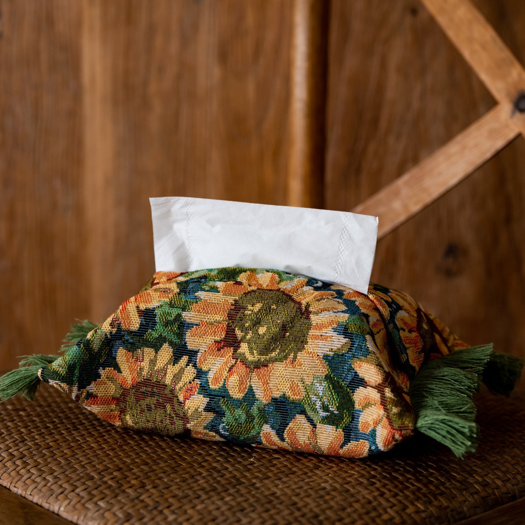 Classic Fabric Tissue Box Cover, European Style Tabletop Tissue Holder