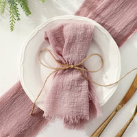 Fringed Cotton Napkins for Rustic Table Settings and Elegant Gatherings, 42 x 42 cm
