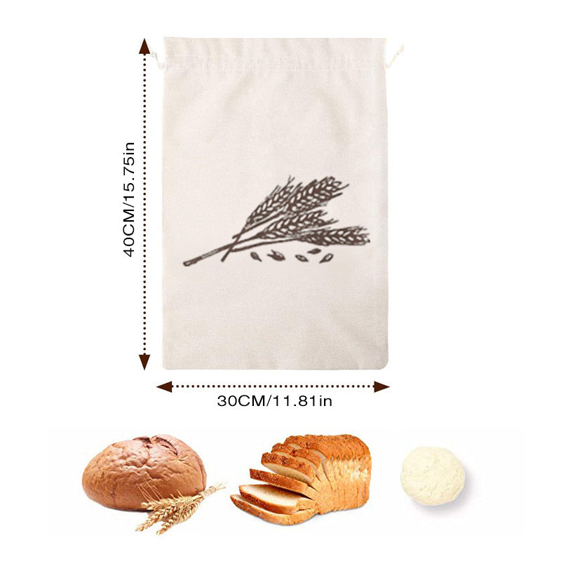 Custom Cotton Bread Bag, Reusable Drawstring Bakery Storage Bag