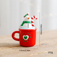 Mini Christmas Resin Mug Figurine Santa Snowman Holiday Tabletop Decoration