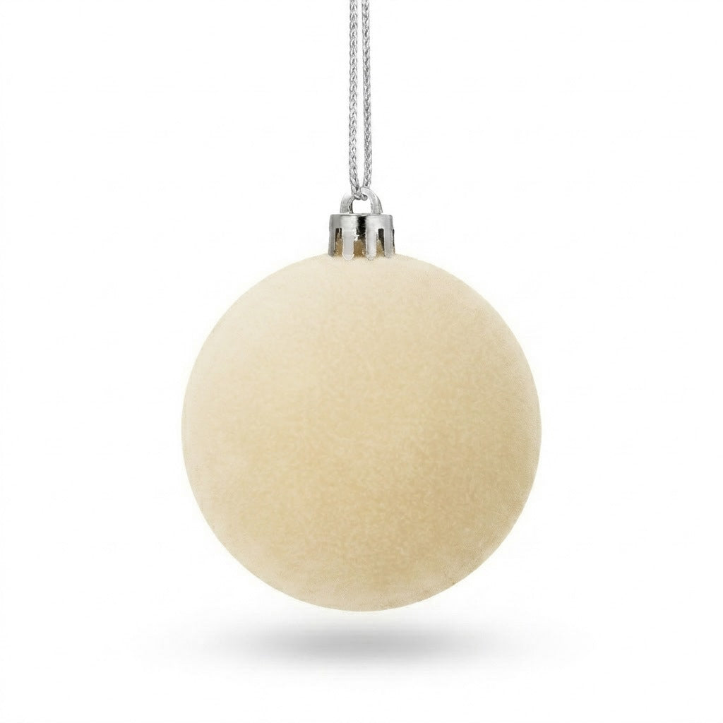 Velvet-Look Christmas Ball Ornaments for Cozy Holiday Styling, 8 cm Baubles
