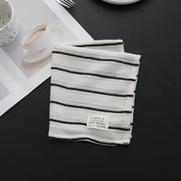 38 × 45 cm Striped Fabric Table Napkin – Soft Black & White Dining Cloth for Café, Restaurant, Kitchen, Breakfast & Home Table Setting