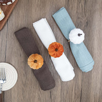 Velvet Look Pumpkin Napkin Rings for Thanksgiving Tables