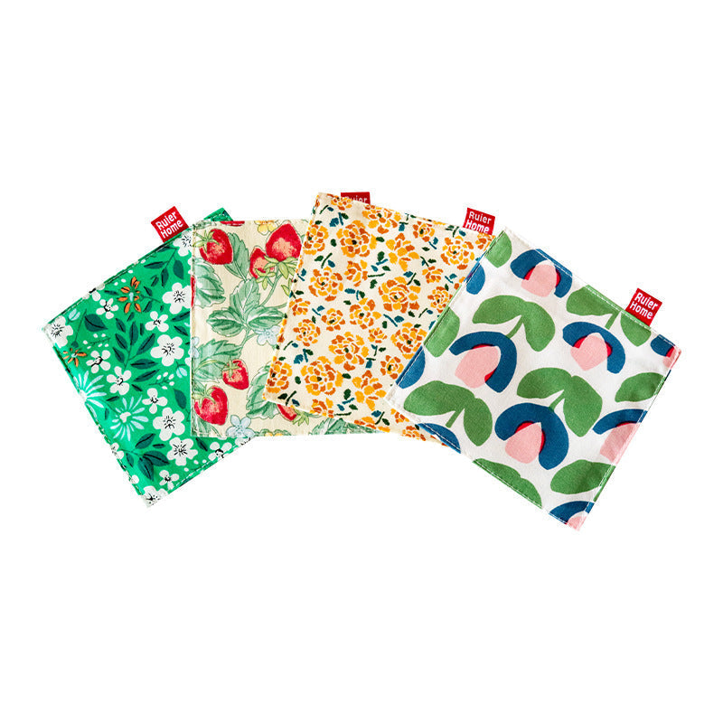 Double-Layer Floral Fabric Coaster, Square Mug Mat & Table Protector