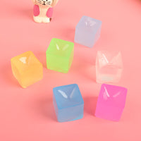 Ice Cube Squishy Toy – Transparent Color Stress Relief Fidget Cube