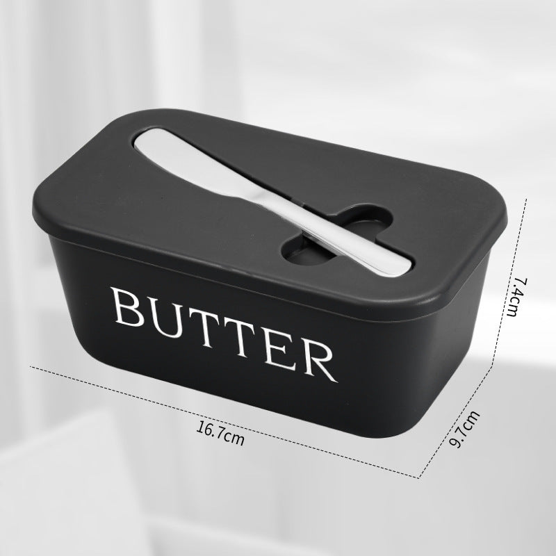 Plastic Butter Dish with Lid and Knife Slot, Countertop Butter Container