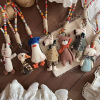Handmade Boho Animal Doll – Woven Fabric Bag Charm