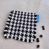 Woven Cotton Coasters Set of 4 – Square Cup Mats with Fringed Edges