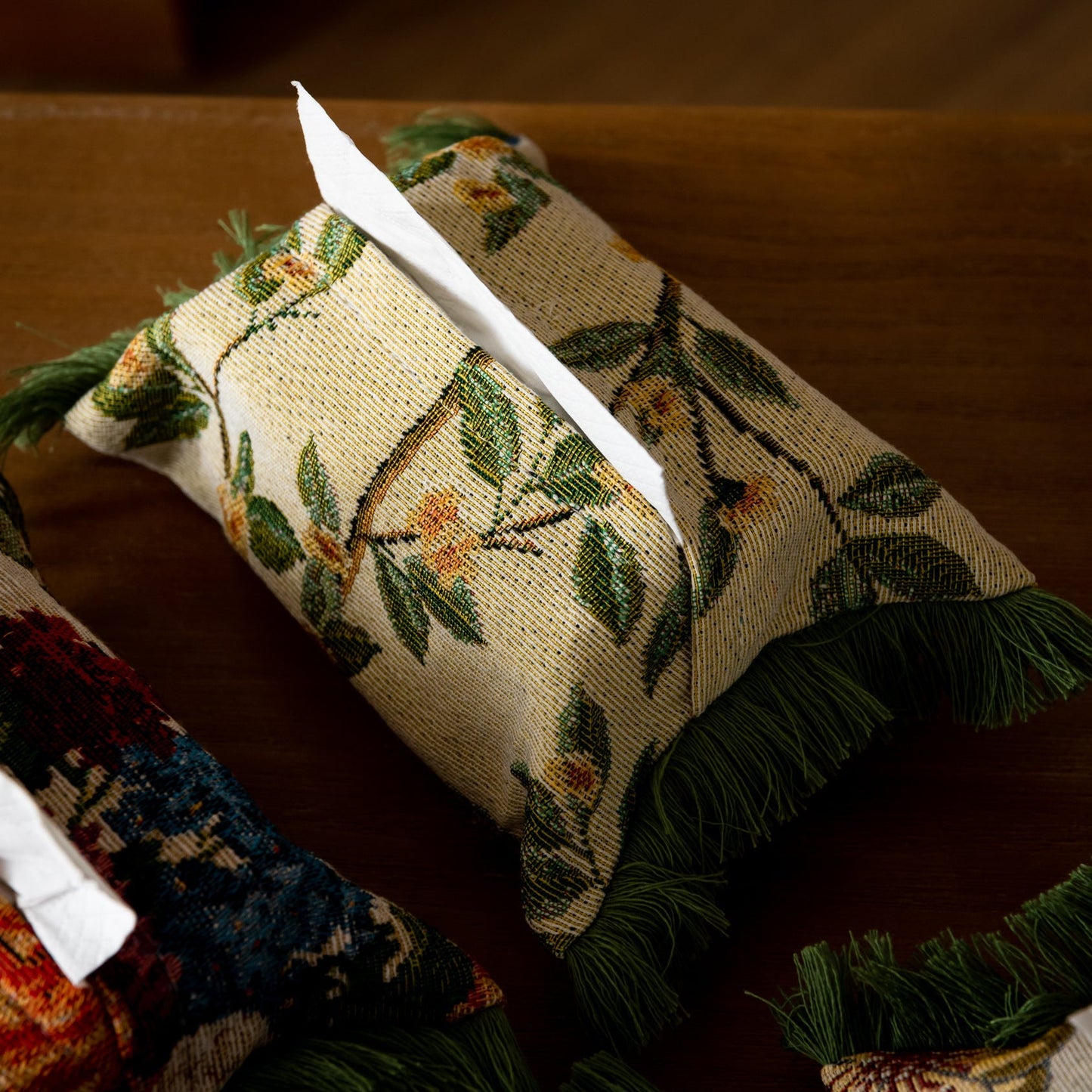 Classic Fabric Tissue Box Cover, European Style Tabletop Tissue Holder