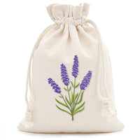 Lavender Print Cotton Drawstring Gift Pouch in Four Designs