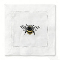 Bee Embroidered Linen Napkin – Decorative Table Linen for Dining & Entertaining