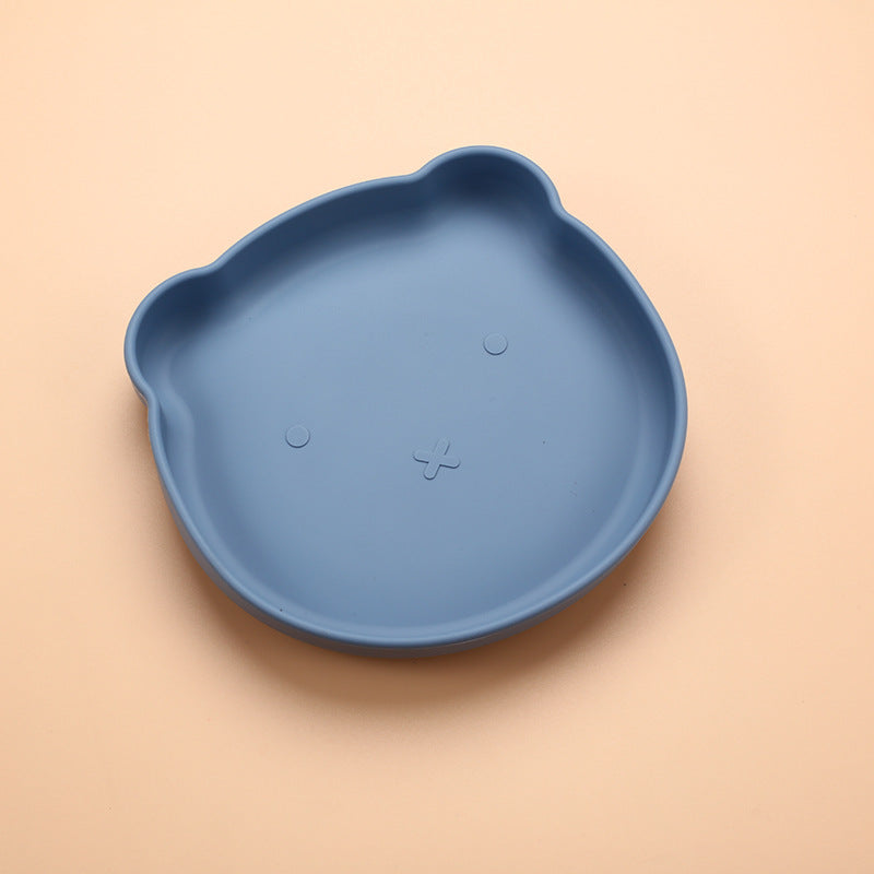 Bear Shaped Silicone Baby Plate Suction Toddler Feeding Dish