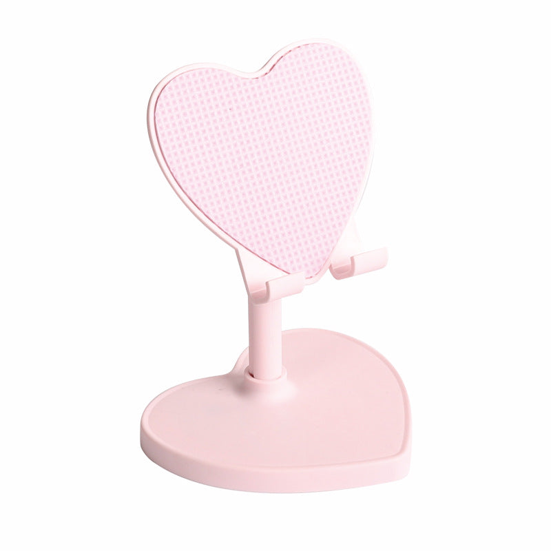 Cute Heart Shaped Desktop Phone Holder Mini Adjustable Mobile Stand