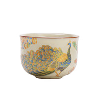 Ru Kiln Ceramic Tea Cup – Peacock Pattern Porcelain Teacup with Traditional Chinese Style for Tea Ceremony & Home Decor