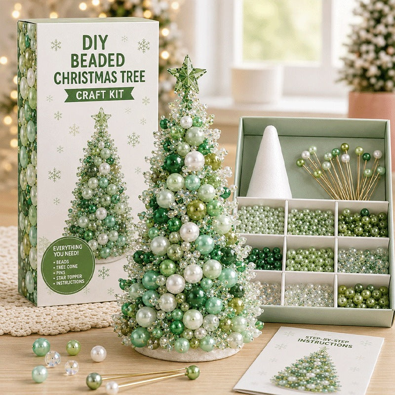 DIY Beaded Christmas Tree Craft Kit for Holiday Decor