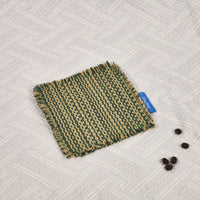 10 × 10 cm Multicolor Woven Cotton Coaster – Square Rustic Drink Mat