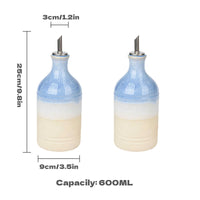 Wabi-Sabi Ceramic Oil Dispenser – Automatic Pour Olive Oil & Vinegar Bottle