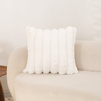 Ribbed Faux Rabbit Fur Throw Pillow Cover 45 x 45 cm
