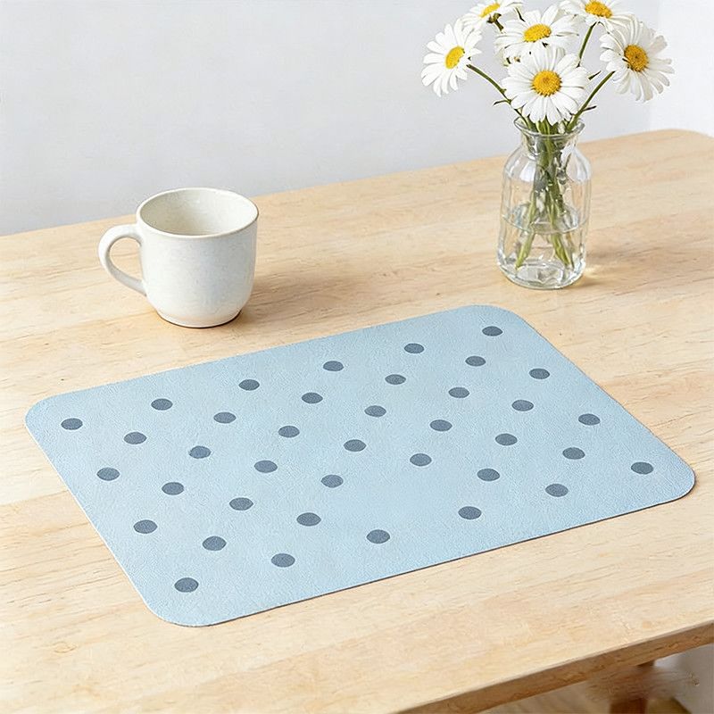 Polka Dot Leather Placemat – Rectangular Table Mat for Dining, Kitchen, Coffee Tables & Home Decor