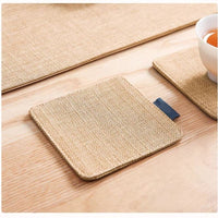 Natural Jute Fabric Drink Coasters, Rustic Table Protection Pads for Coffee Cups & Home Decor