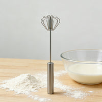 Stainless Steel Semi Automatic Push Whisk Handheld Rotary Egg Beater Kitchen Mixing Tool
