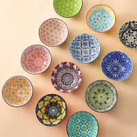 Bohemian Ceramic Pedestal Bowl – Underglaze Rice & Soup Bowl