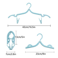 Foldable Travel Hanger Set – 6 Hangers, 12 Clips & Storage Bag