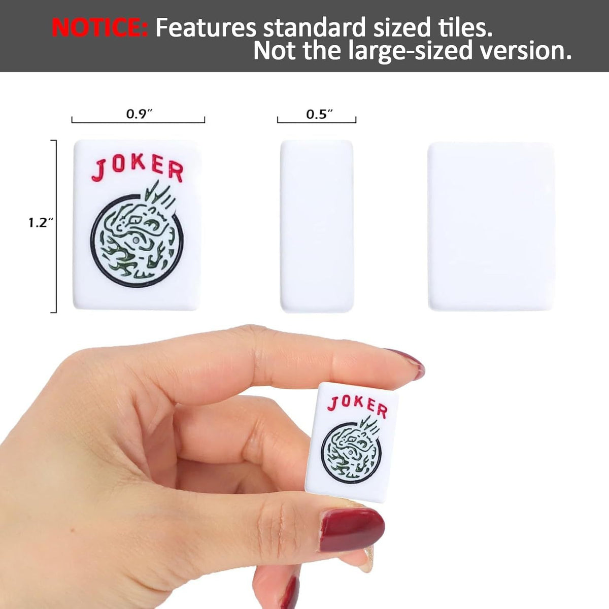 Melamine Mahjong Tiles with Colored Backs for Tabletop Games