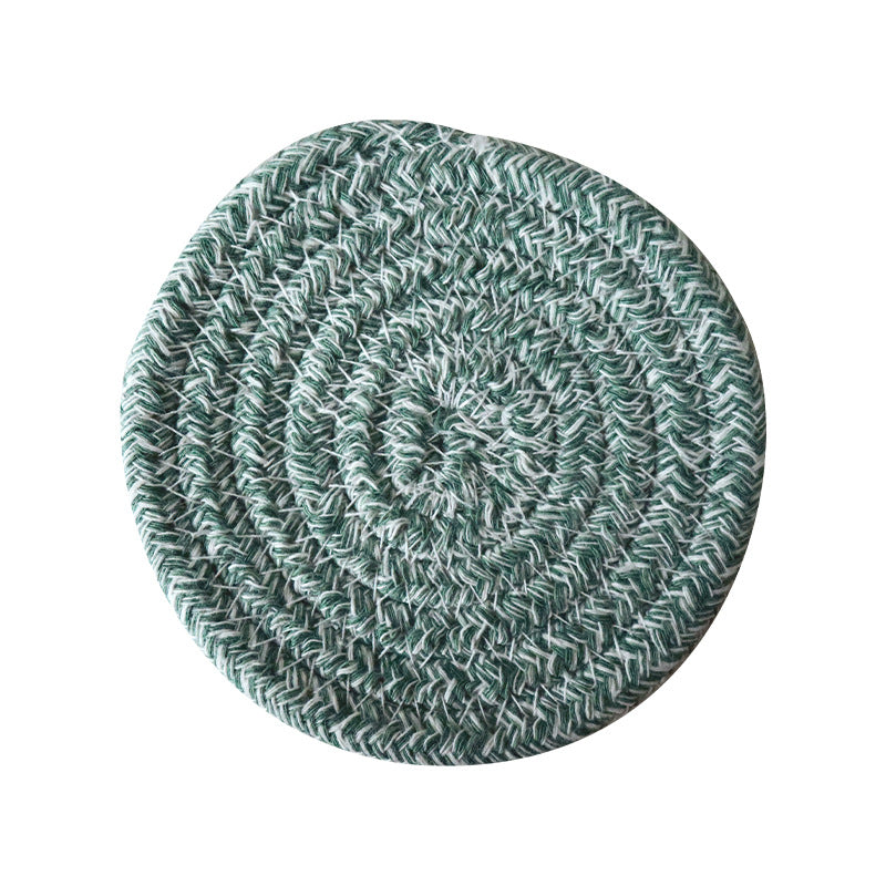 Round Woven Cotton Coaster Heat Resistant Drink Mat Decorative Table Protector