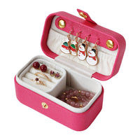 Pearlescent PU Travel Jewelry Box with Soft Lined Interior