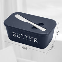 Plastic Butter Dish with Lid and Knife Slot, Countertop Butter Container