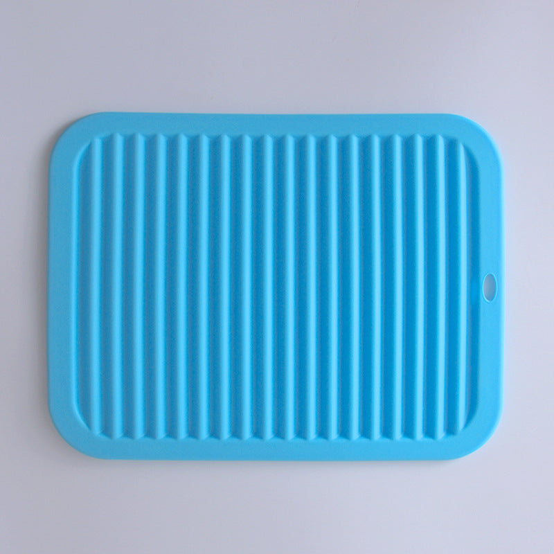 Silicone Dish Drying Mat Thick Heat Resistant Kitchen Countertop Draining Pad