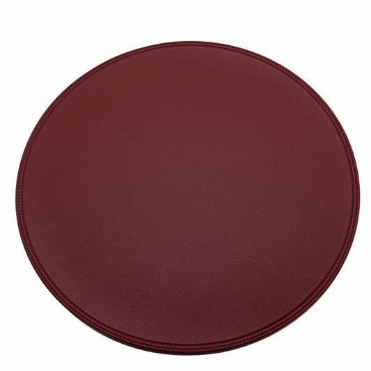 Round Faux Leather Placemat, Waterproof Heat Resistant Table Mat