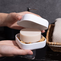 Bamboo Fiber Soap Box with Lid Portable Bar Soap Container Travel Soap Case