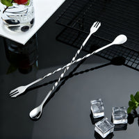 Stainless Steel Long Handle Bar Spoon, Double-Sided Mixing Spoon