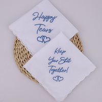 Embroidered Wedding Handkerchief – Cotton Keepsake Gift