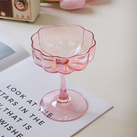 French-Inspired Petal Stemmed Glass – Elegant Champagne, Wine & Dessert Goblet