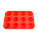 12 Cavity Round Silicone Baking Mold for Muffins and Mini Cakes