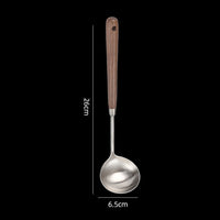 Walnut Handle Ladle and Slotted Spoon Kitchen Utensils