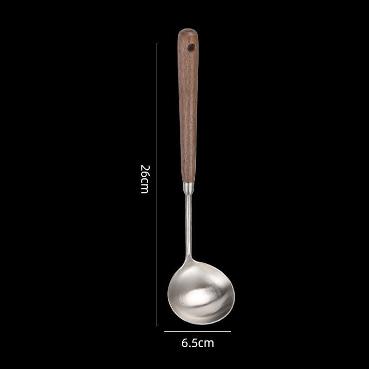 Walnut Handle Ladle and Slotted Spoon Kitchen Utensils