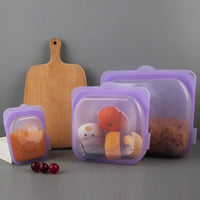 Reusable Silicone Food Storage Bag Leak Resistant Sealable Pouch
