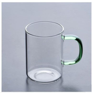Borosilicate Glass Mug – Colorful Handle Drinking Cup