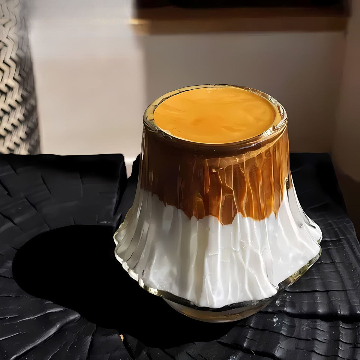 Volcano Shaped Borosilicate Glass Cup 8.5cm Artistic Mountain Design Coffee Tumbler