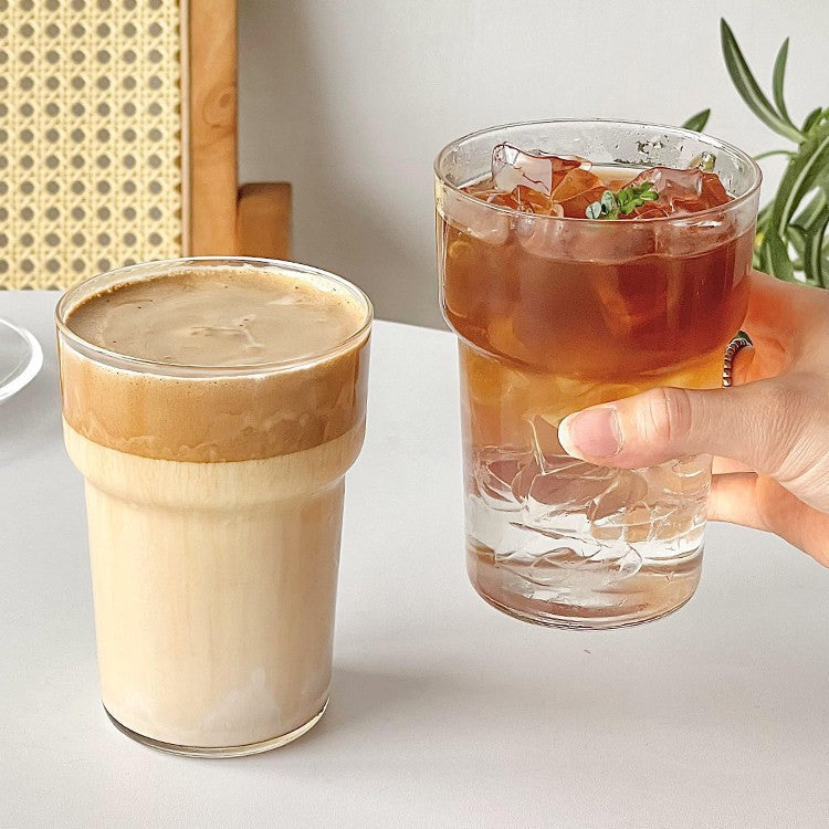 Clear Glass Coffee Cup – 360ml Iced Latte Tumbler