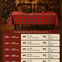 Christmas Tartan Tablecloth – Red Plaid Holiday Dining Table Cover for Christmas Dinner, Party, Fireplace Decor & Festive Home Styling