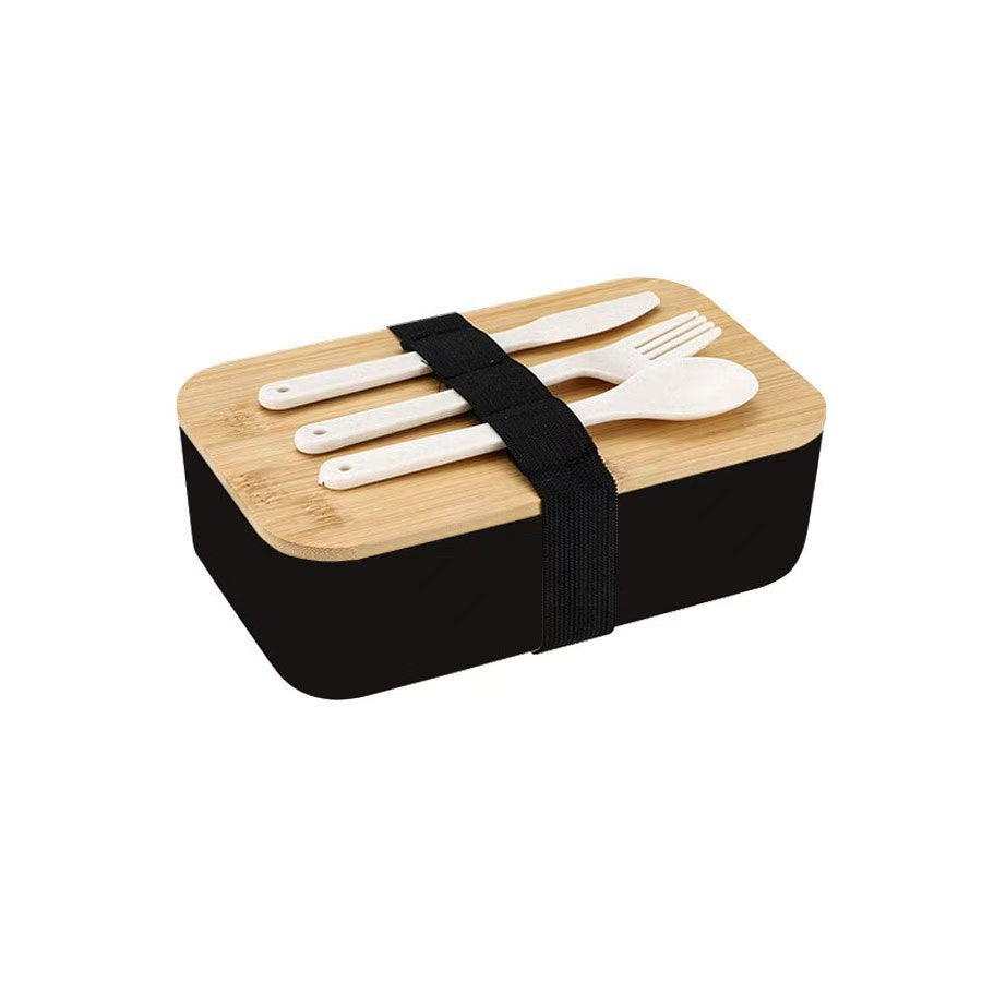 Double Layer Bento Lunch Box Bamboo Lid Microwave Safe Food Container